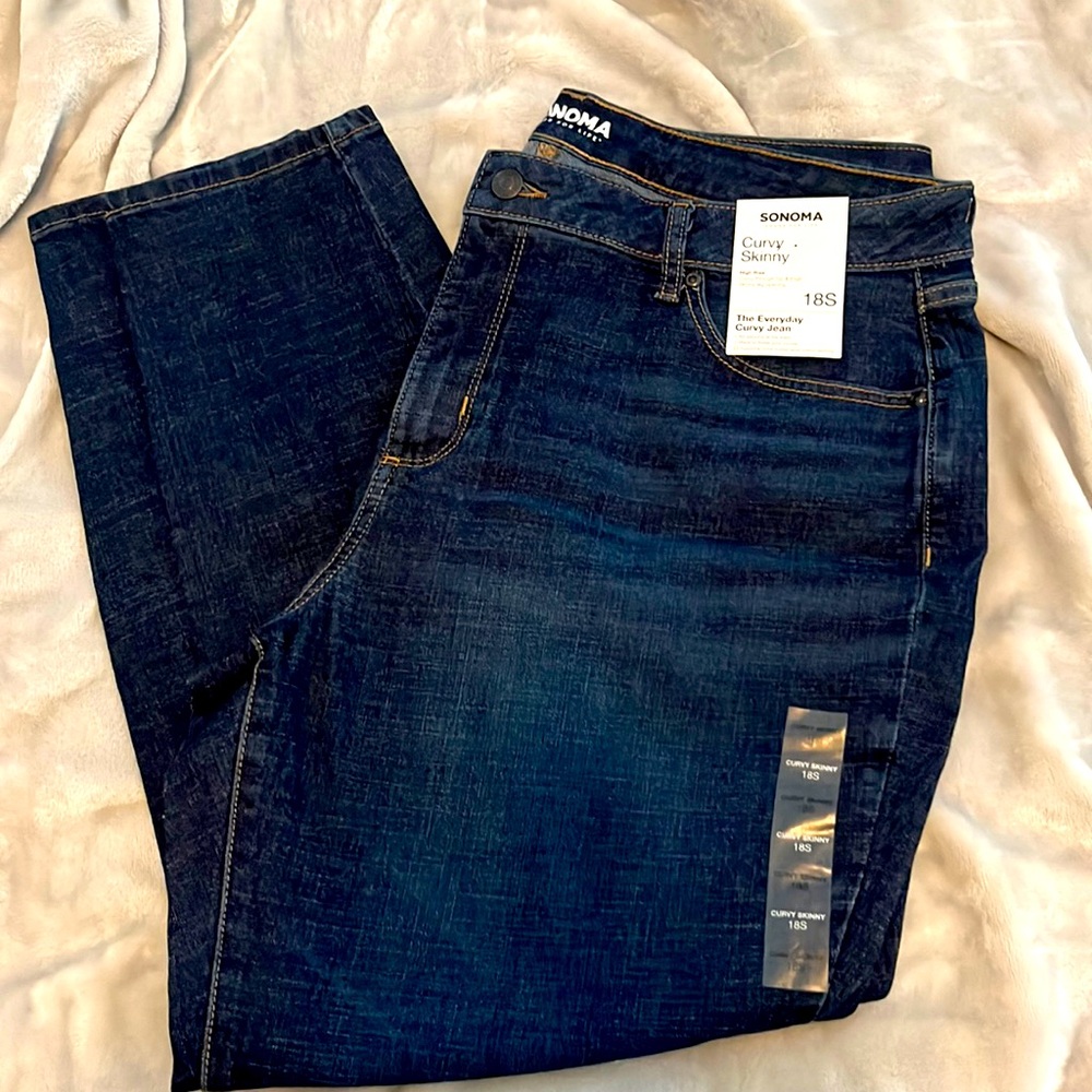 Sonoma Goods for Life Denim Jeans Size 18S NWT Dark Rinse